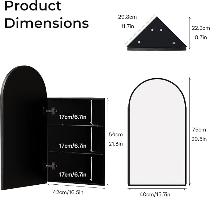 LED Corner Medicine Cabinet - Image 2