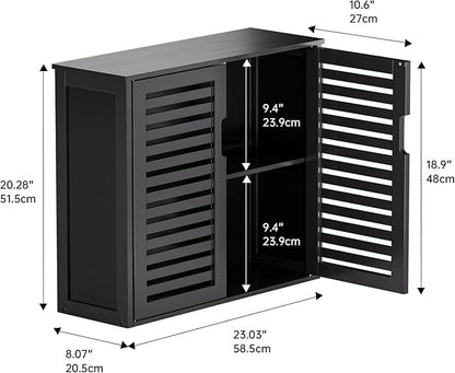 HITNET Black Bathroom Storage Cabinet, Hanging Medicine Cabinet - Image 3