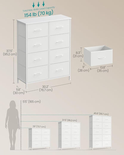 SONGMICS Dresser for Bedroom, Chest of Drawers, 8 Non-Woven Fabric Drawers - Image 2