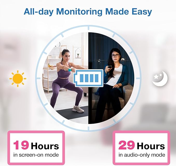 VTech VM923-2 Baby Monitor, 2.8”Screen, 1000ft Range, Pan-Tilt-Zoom, Night - Image 3