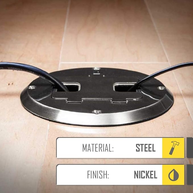 RACO 6239NI Floor Kit with Recessed Duplex 15A TR Device and Adjustable Steel - Image 5