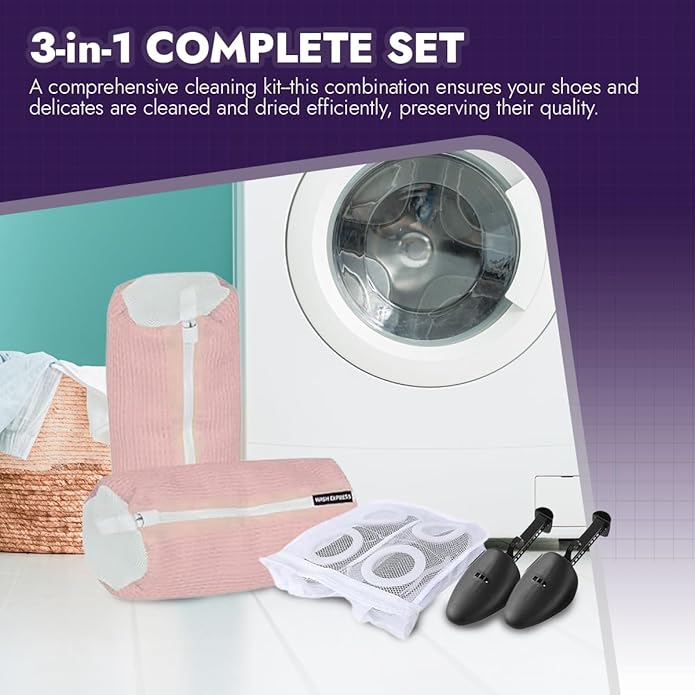 Wash Express Shoe Cleaning Kit: Shoe Washing Bag, Mesh Laundry Bag - Image 2