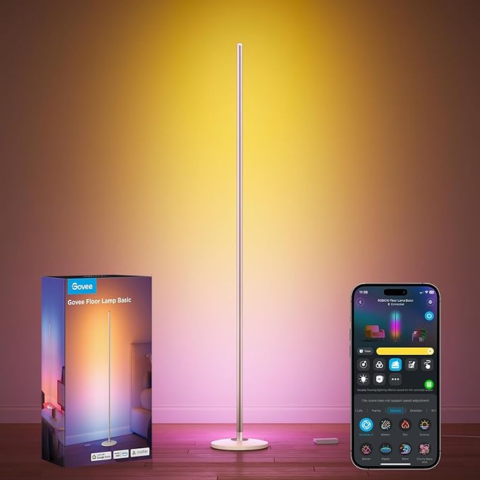 Govee RGBIC Floor Lamp Basic, LED Corner Lamp Works by Govee
