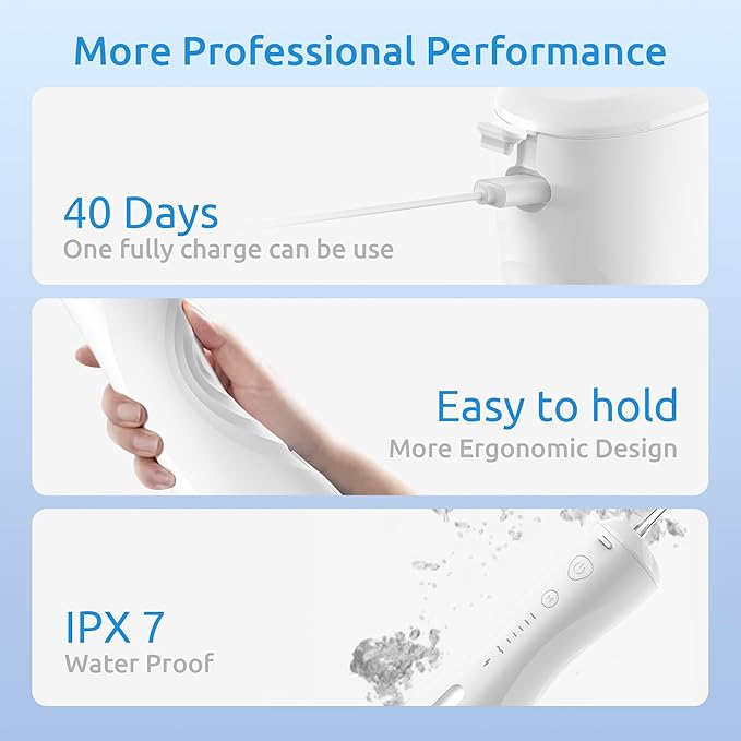 Water Flosser 6 Modes & IPX7 Waterproof Rechargeable Oral Irrigator Water Teeth - Image 6