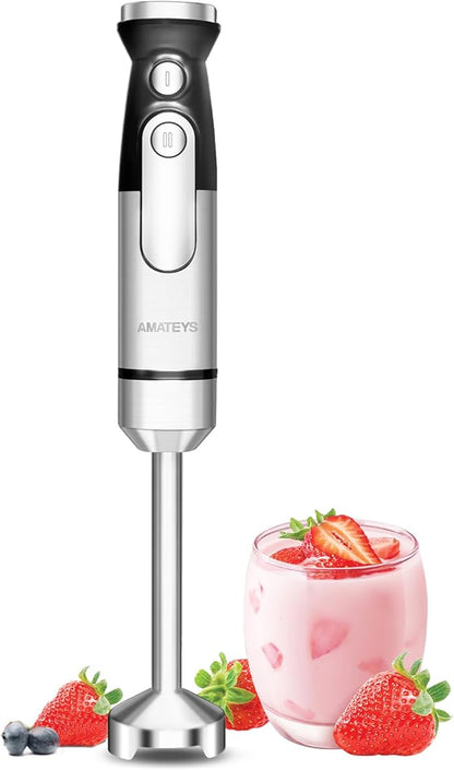 Handblender with Plug, Immersion Blender Handheld, Heavy-Duty Copper Motor by amateys