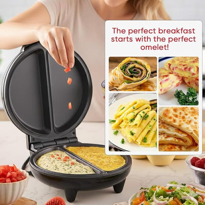 Saker Dual Zone Electric Omelette Maker 2026|Non-Stick Double Omelet Pan - Image 3
