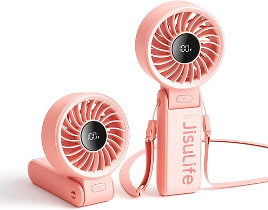 JISULIFE Handheld Fan Life7 – Ultimate Flexibility: High-Power Motor, LED by LivechillStaycool