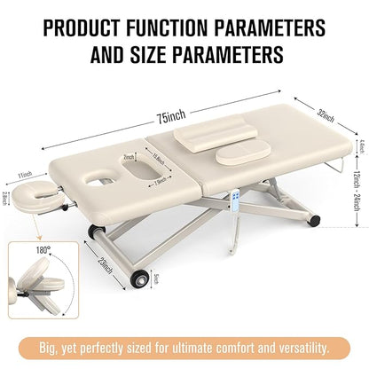 Heavy Duty Electric Massage Table, Electric Lift and Electric Backrest 2 Motor - Image 2