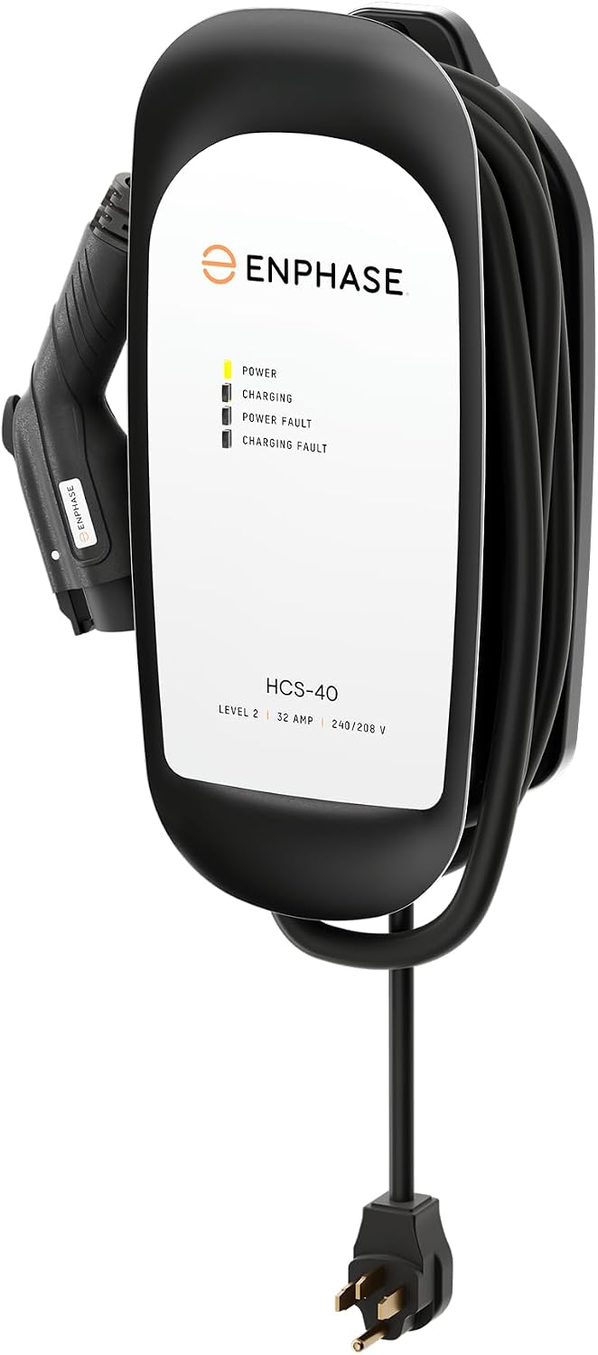 32 Amp Plug-in Level 2 EV Charger for Home, Enphase HCS-40 (Formerly ClipperC...