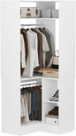 HOMPUS Corner Closet System, 80” L-Shaped Corner Wardrobe by HOMPUS