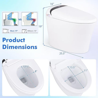Giantex Smart Toilet, Bidet Toilet Seat Elongated - Image 5