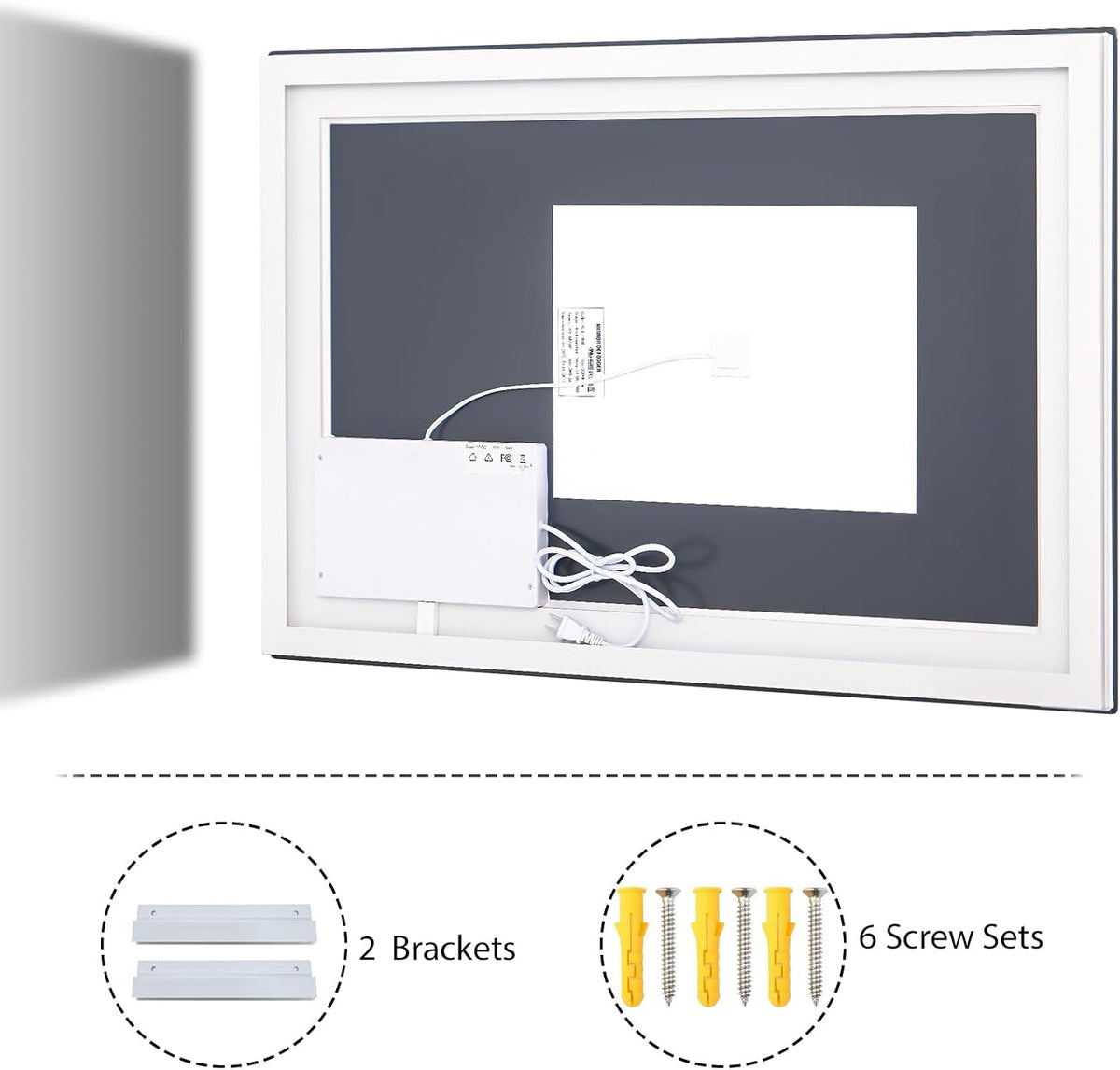 LED Bathroom Mirror 32 x 40 inches - 3 Color Adjustable Modes | Lighted Smart Bathroom Vanity Mirror, Anti-fog, Memory Function, Tempered Glass, Wall Mounted Horizontally Vertically