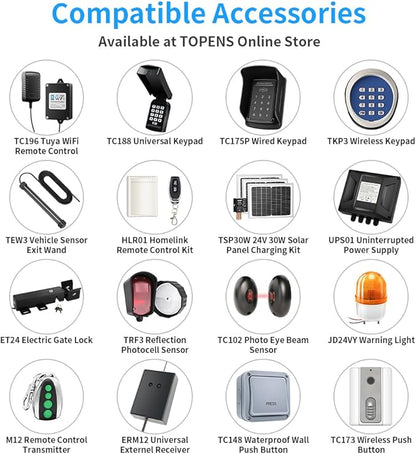 TOPENS PW302 Dual Swing Gate Opener Light Duty Automatic Gate Motor - Image 8