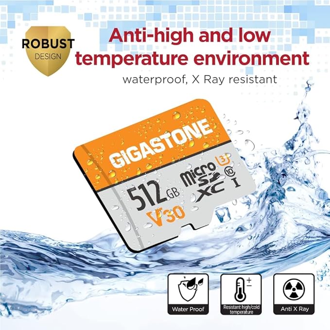 GIGASTONE 512GB Micro SD Card 4-Pack, A1 V30 4K Video Recording, Surveillance - Image 6