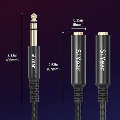 SiYear 1/4" Splitter Cable, 6.35mm TRS to Dual 1/4 inch Female Stereo Y - Image 5