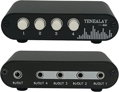 TENEALAY 4 in 1 Out / 1 in 4 Out AUX 3.5mm Stereo Audio Input Signal Source by TENEALAY