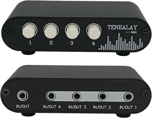 TENEALAY 4 in 1 Out / 1 in 4 Out AUX 3.5mm Stereo Audio Input Signal Source by TENEALAY