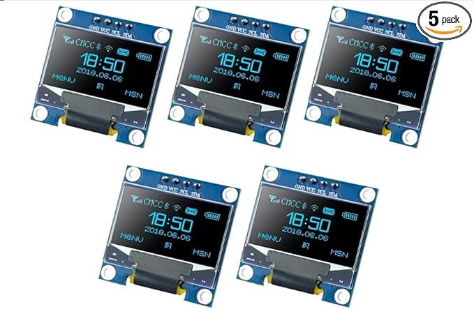 5PCS 0.96 Inch OLED I2C IIC Display Module 128x64 Pixel SSD1306 Mini by Unknown