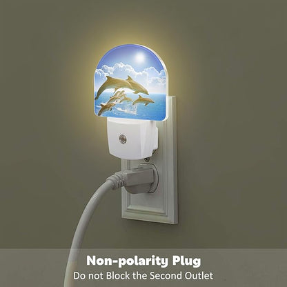 sndheke Jumping Dolphins Night Light Plug into Wall, 0.5w Energy Saving Sleep - Image 4