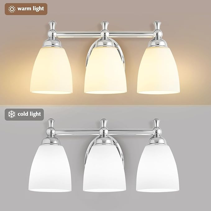 EJIAXIN Bathroom Light Fixtures, 3 Light Bathroom Lighting Fixtures Over Mirror - Image 2