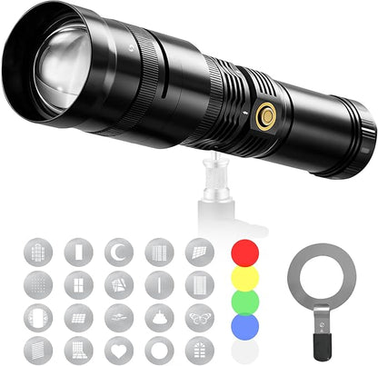 Alluneitter 40W LED Photography Flashlight Aluminum, Professional Imaging Lens by Alluneitter