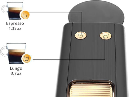 Black Espresso Machine for Nespresso Compatible Capsule, Single Serve Coffee - Image 6