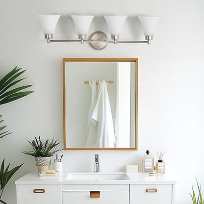 LOUSACE 4 Light Bathroom Vanity Light Brushed Nickel Bathroom Lighting Fixtures - Image 8