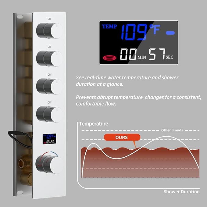 KATAIS Polished Chrome Shower System - Image 6
