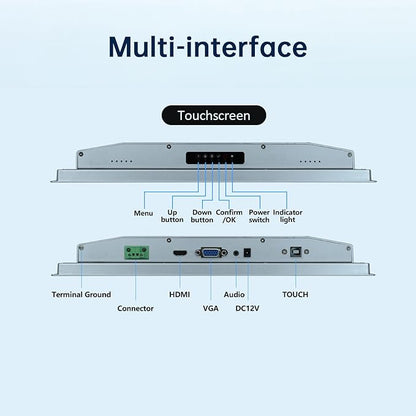 17-Inch Industrial Touch Screen Monitor, Ratio 4:3 Embedded PCAP Touchscreen - Image 6