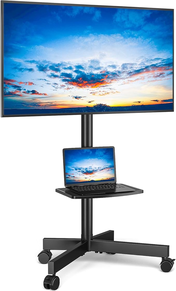 Rfiver Mobile TV Stand for 23-60 Inch LCD LED Flat/Curved Panel Screen TVs up by Rfiver
