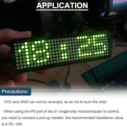DAOKAI MAX7219 Dot Matrix Module 8 x 32 MCU Control Driver Board Green LED - Image 7