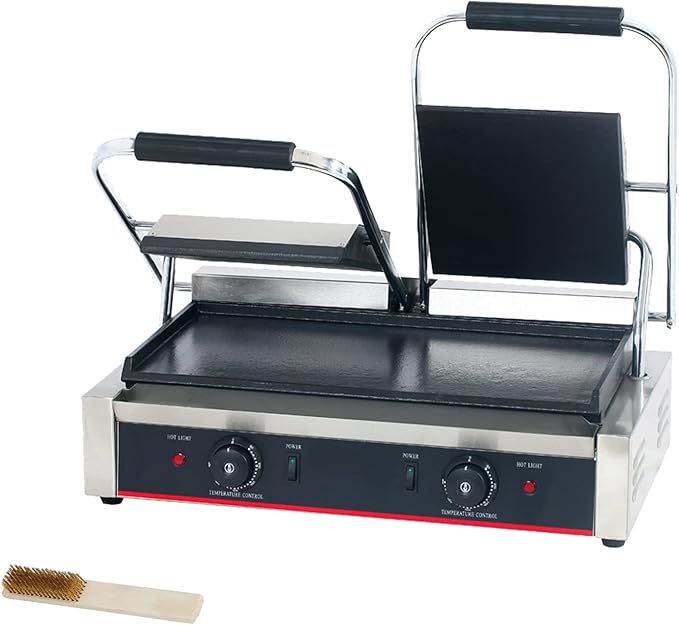 Commercial Panini Press With Grooved Grill Sandwich Maker Machine Electric by KOUWO