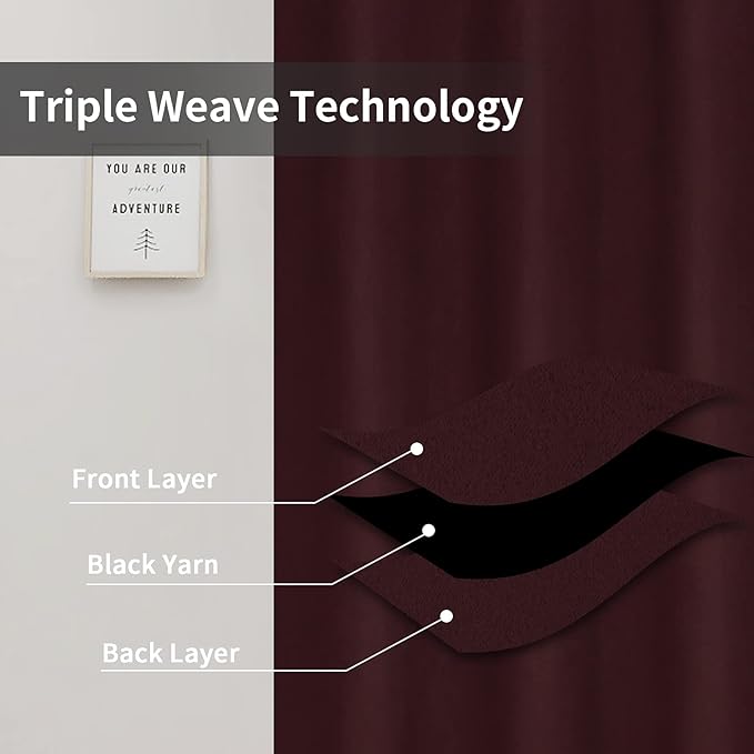 Easy-Going Blackout Curtains for Bedroom, Solid Thermal Insulated Grommet and - Image 3