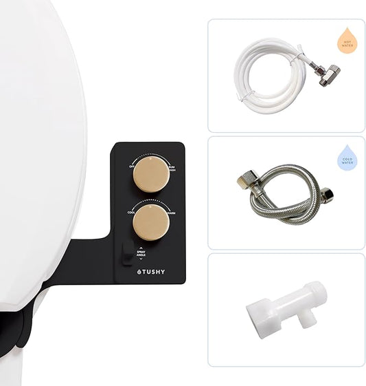 TUSHY 3.0 Spa Cool to Warm Water Bidet Attachment. Easy Universal Toilet Seat by TUSHY