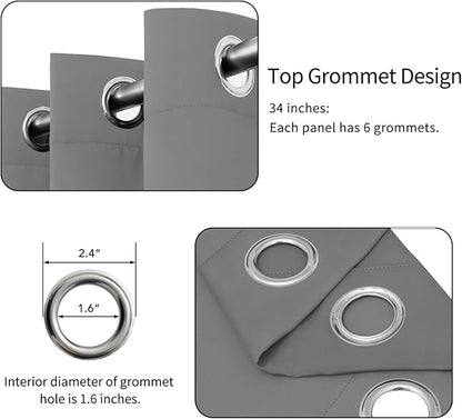 Easy-Going Blackout Curtains for Bedroom, Solid Thermal Insulated Grommet and - Image 4