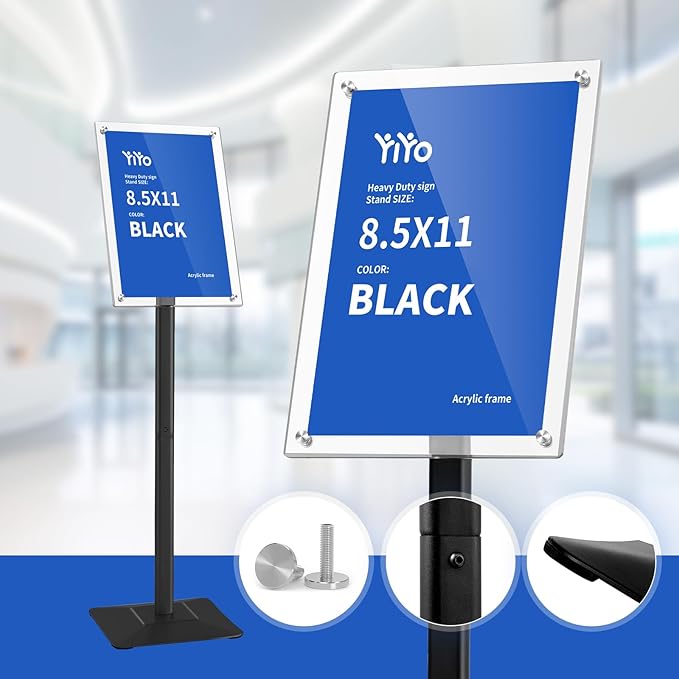 YIYO Sign Stand Poster Stand，adjustable heavy duty pedestal Sign Holder Floor - Image 2