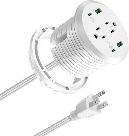 Desktop Power Grommet 3-inch Hole, 40W Total Fast Charging Station, 2 PD 20W by Jgstkcity