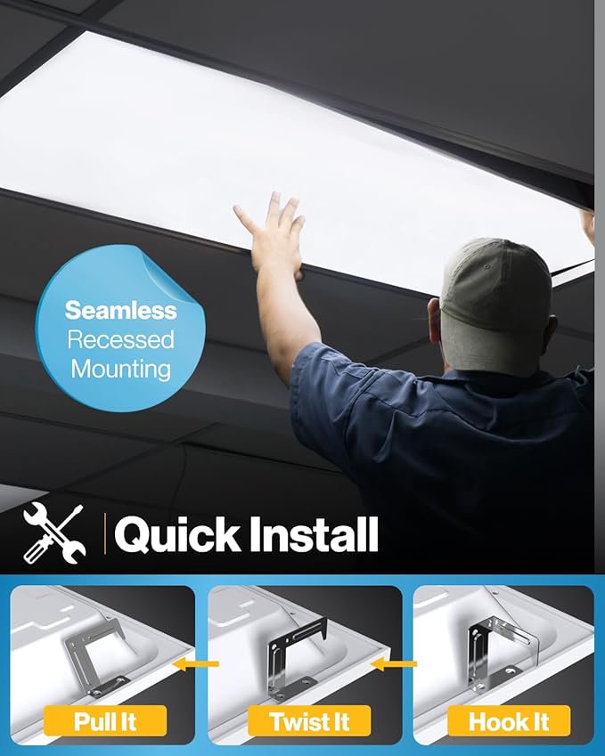 Sunco 24 Pack 2x4 LED Flat Panel Light Drop Ceiling Office Shop Commercial - Image 4