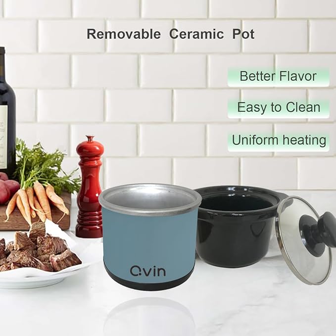 0.65-qt mini Round Slow Cooker, Fondue Melting Pot Warmer - Image 3