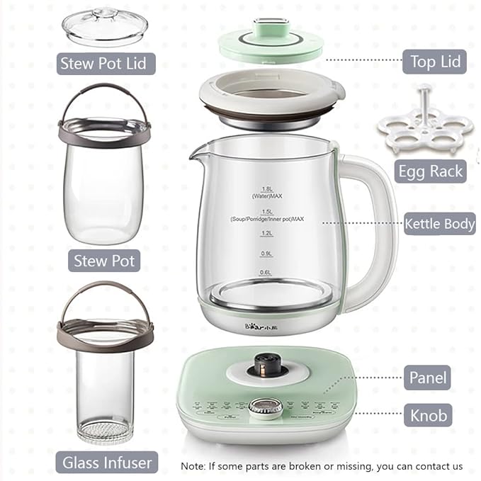 Bear YSH-C18S2 Health Pot, Electric Kettle Tea Maker - Image 7