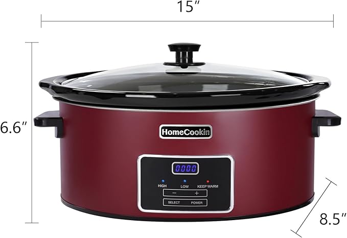HOMECOOKIN 6 Quart Programmable Slow Cooker, Kitchen Appliances, Perfect - Image 4