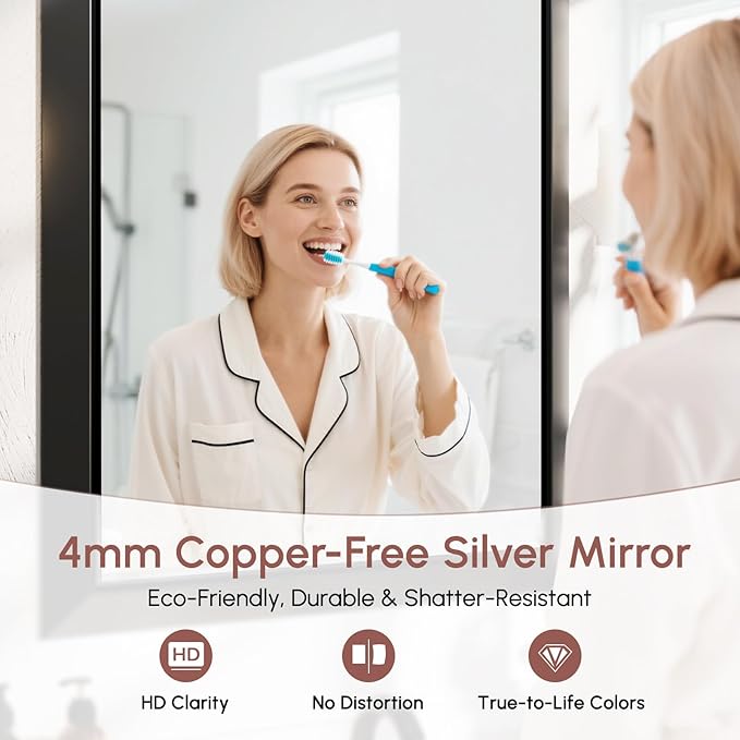 USHOWER Rectangular Bathroom Mirror, 30x40 Wall Mirror, Mirrors - Image 4