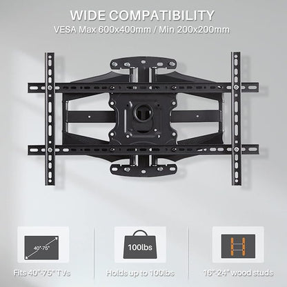 Sylvox Full Motion TV Wall Mount, TV Mount Bracket - Image 3