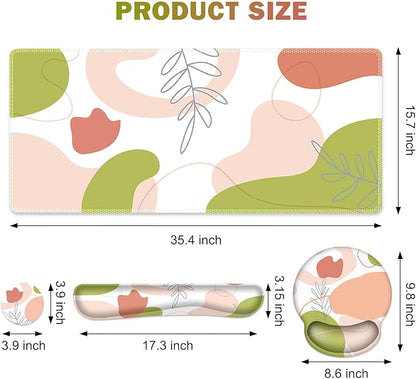 Gaming Mouse Pad, Large Desk Mat, Cute Desk Pad Protector, 4 in1 XXL Mousepad + - Image 2