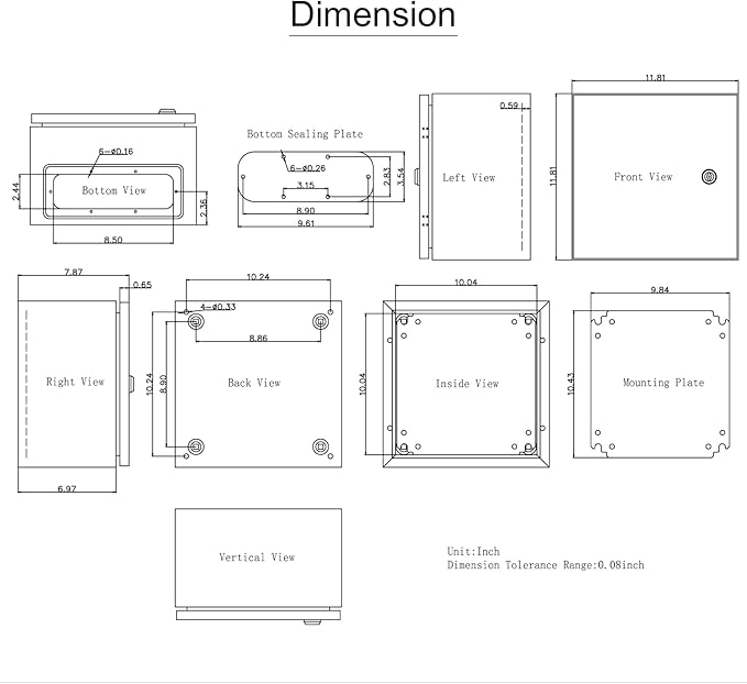 VEVOR NEMA Steel Enclosure 12×12×8, NEMA 4X Steel Electrical Box, IP66 - Image 10