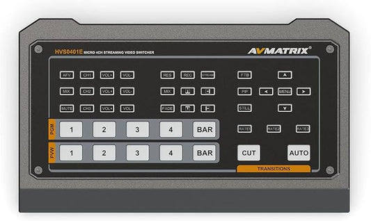 AVMATRIX HVS0401E Video Switcher Mixer 4 Channel SDI HDMI Inputs 2 Channel PGM by LILLIPUT