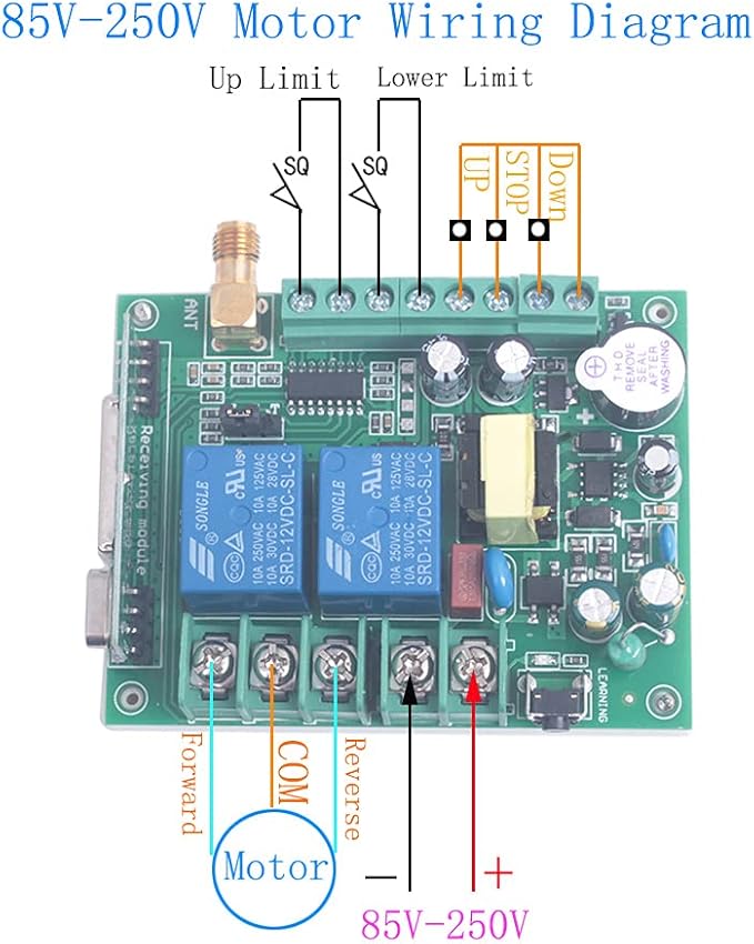 Motor Wireless Remote Control Switch AC 85V 110V 220V 250V 10A High Power Door - Image 3