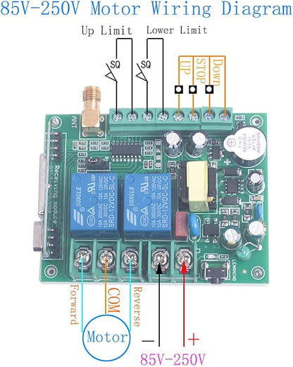 Motor Wireless Remote Control Switch AC 85V 110V 220V 250V 10A High Power Door - Image 3