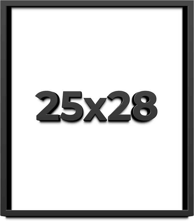 25x28 Shadow Box Black Solid Wood Display Frame | 1 Inch Deep Shadowbox | UV by CustomPictureFrames