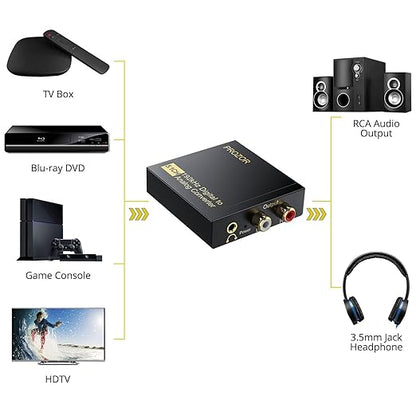 PROZOR 192Khz Digital to Analog Audio Converter Support 5.1CH Optical to RCA - Image 5